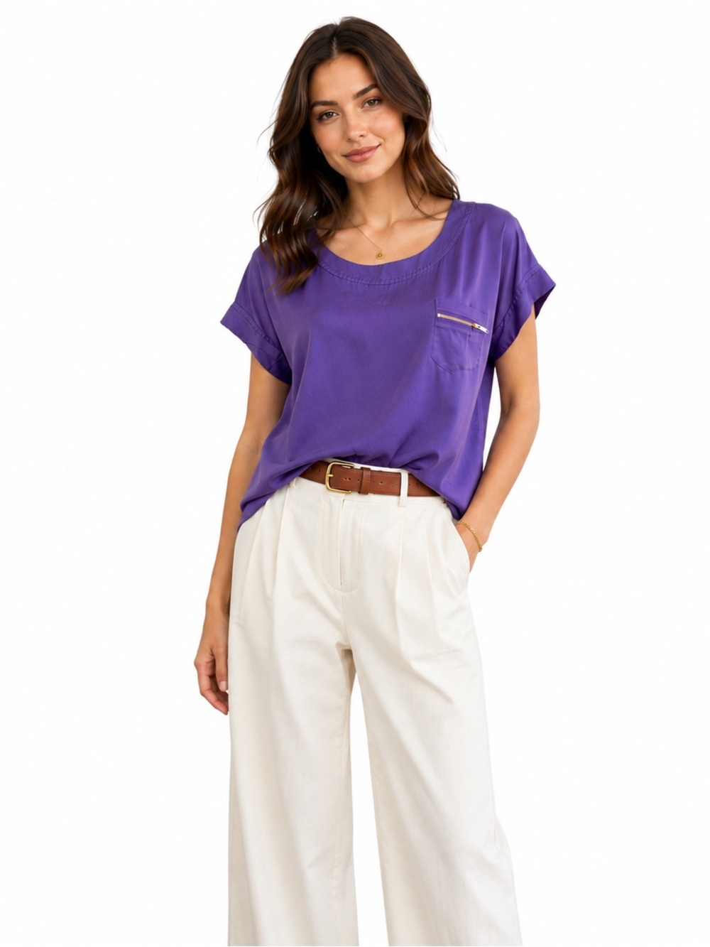 Diane von Furstenberg Purple Violet Silk Blouse